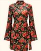 Adult Female Costumes to Hire - Chinese - Velvet dress - floral print  - LARGE